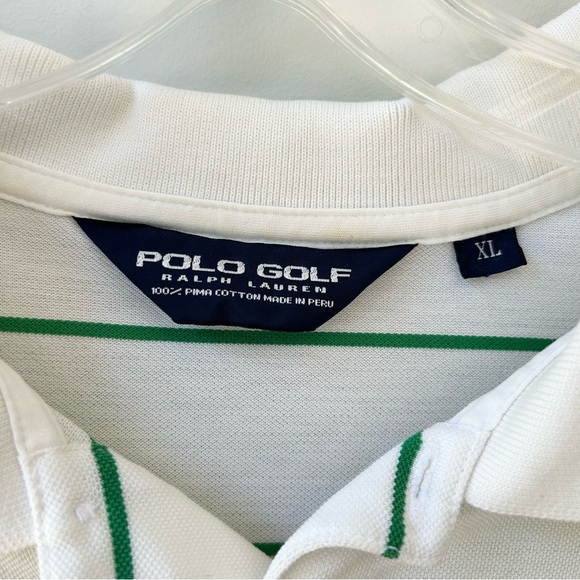 Polo Golf Ralph Lauren men’s white polo with green stripes - Picture 3 of 9